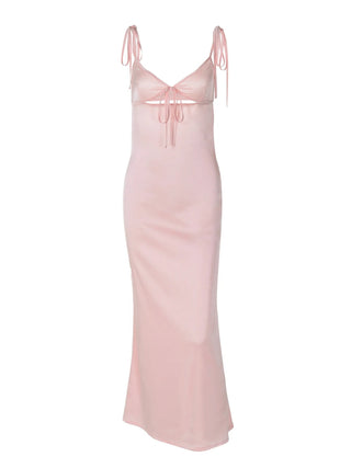 Backless Lace - Up Cut - Out Midi Dress - Diva Melody