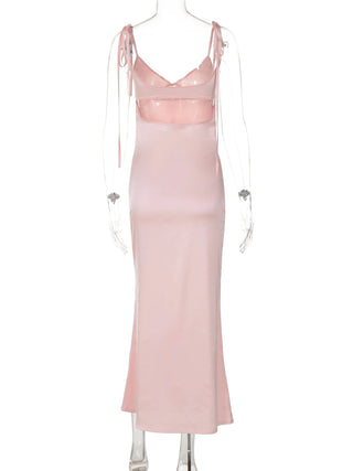 Backless Lace - Up Cut - Out Midi Dress - Diva Melody