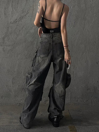 Baggy Goth Cyber Punk Denim Pants - Diva Melody