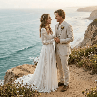 Beach Boho Wedding Dress - Diva Melody