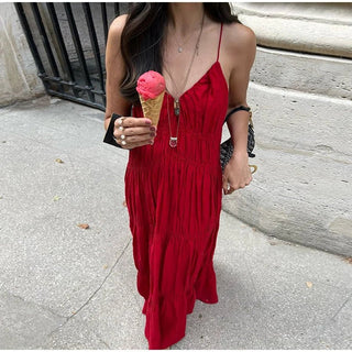 Beach Style Backless Ruffle Maxi Dress - Diva Melody