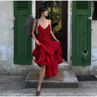 Beach Style Backless Ruffle Maxi Dress - Diva Melody