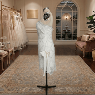 Beaded Strapless Mini Wedding Dress - Diva Melody