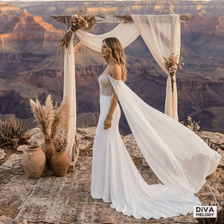 Beaded with Detachable Train Bridal Gown - Diva Melody