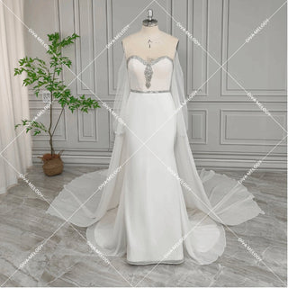 Beaded with Detachable Train Bridal Gown - Diva Melody