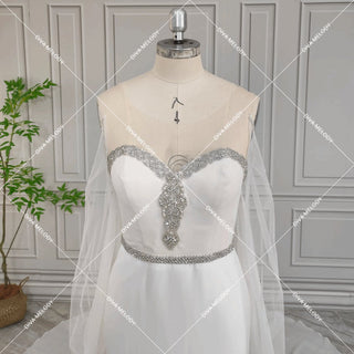 Beaded with Detachable Train Bridal Gown - Diva Melody