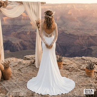Beaded with Detachable Train Bridal Gown - Diva Melody