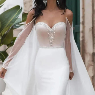 Beaded with Detachable Train Bridal Gown - Diva Melody