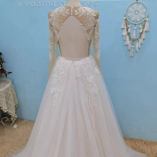 Beading Lace A Line Wedding Dress - Diva Melody