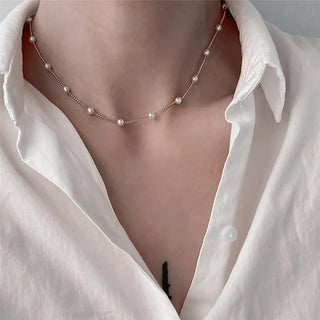 Beads Women Neck Chain Pearl Choker Necklace Jewelry - Diva Melody