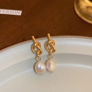 Bean Spliced Flat Pearl Earrings Jewelry - Diva Melody