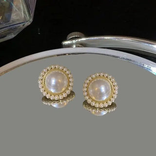 Bean Spliced Flat Pearl Earrings Jewelry - Diva Melody