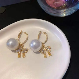 Bean Spliced Flat Pearl Earrings Jewelry - Diva Melody