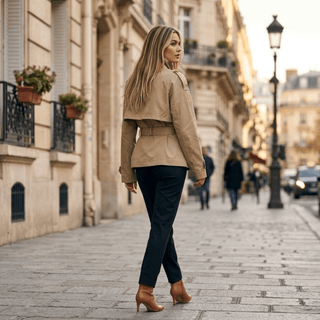 Belted Cropped Trench Jacket - Diva Melody