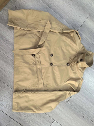 Belted Cropped Trench Jacket - Diva Melody