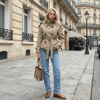 Belted Cropped Trench Jacket - Diva Melody