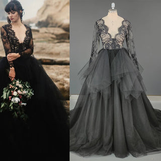 Black Alternative Lace Wedding Dress - Diva Melody