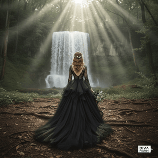 Black Alternative Lace Wedding Dress - Diva Melody