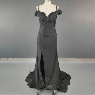 Black Backless Sheath Bridal Gown - Diva Melody