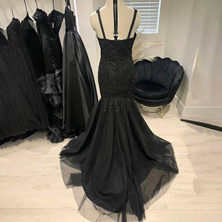 Black Fit - and - Flare Mermaid Wedding Gown - Diva Melody