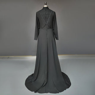 Black High - Neck Lace Wedding Dress - Diva Melody