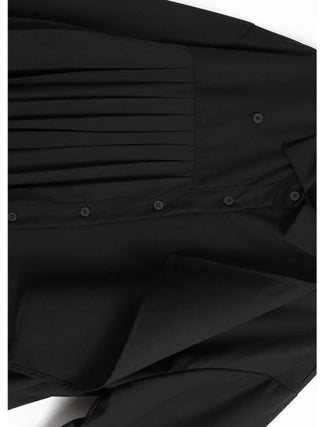 Black Irregular Pleated Loose Size Blouse Shirts - Diva Melody