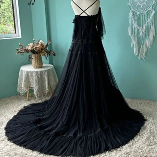 Black Lace Boho Bridal Gown - Diva Melody