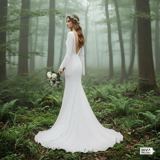 Black Off - Shoulder Tassel Wedding Dress - Diva Melody