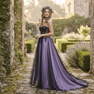 Black Purple Wedding Dress - Diva Melody