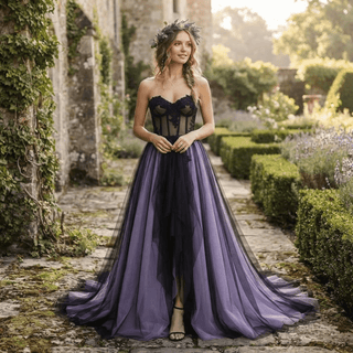 Black Purple Wedding Dress - Diva Melody