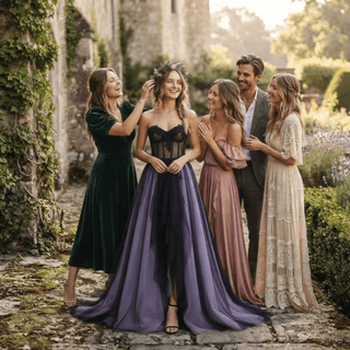 Black Purple Wedding Dress - Diva Melody