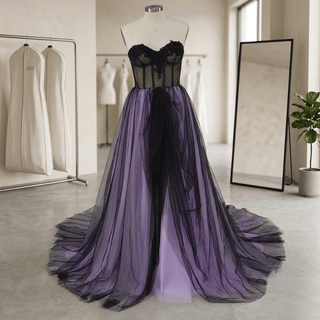 Black Purple Wedding Dress - Diva Melody