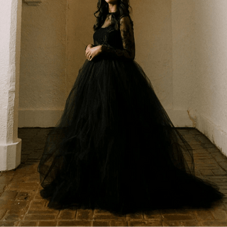 Black Two - Piece Halloween Wedding Dress - Diva Melody