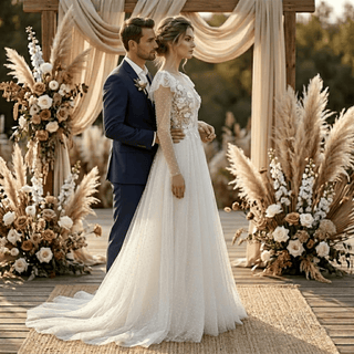 Bohemian Chic Wedding Gown - Diva Melody
