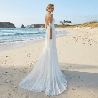 Bohemian Cutout Lace Wedding Dress - Diva Melody