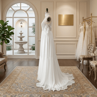 Bohemian Cutout Lace Wedding Dress - Diva Melody