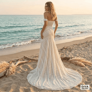 Bohemian Lace Mermaid Wedding Dress - Diva Melody