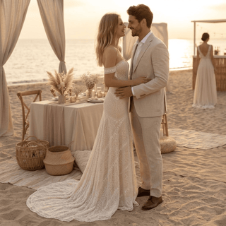 Bohemian Lace Mermaid Wedding Dress - Diva Melody