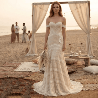Bohemian Lace Mermaid Wedding Dress - Diva Melody