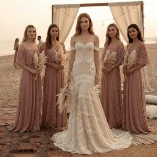 Bohemian Lace Mermaid Wedding Dress - Diva Melody