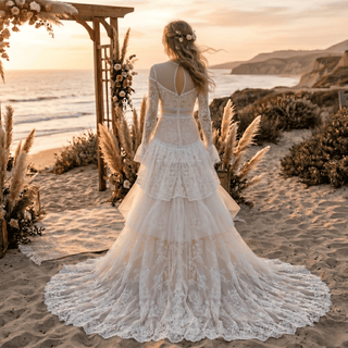 Bohemian Long Sleeves Bridal Gown - Diva Melody