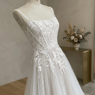 Boho Appliques Lace Wedding Dress - Diva Melody