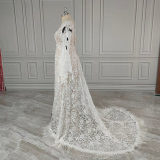 Boho Batwing Sleeve Lace Wedding Dress - Diva Melody