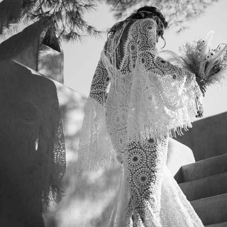 Boho Flare Sleeve Wedding Dress - Diva Melody