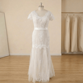 Boho Floral Lace A-Line Wedding Dress - Diva Melody
