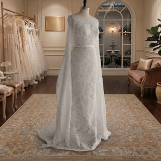 Boho Fringe Illusion Lace Mermaid Wedding Dress - Diva Melody