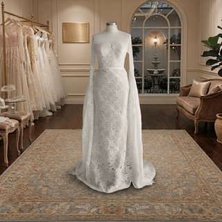 Boho Fringe Illusion Lace Mermaid Wedding Dress - Diva Melody