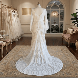 Boho Fringe Lace Wedding Dress - Diva Melody