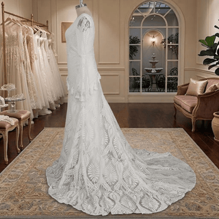 Boho Fringe Lace Wedding Dress - Diva Melody