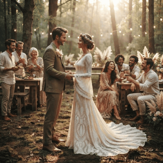 Boho Fringe Lace Wedding Dress - Diva Melody